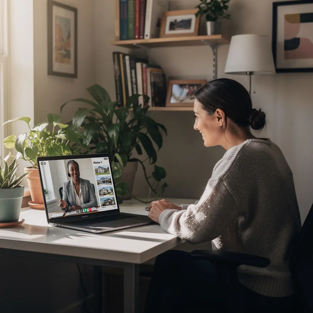 Zdjęcie zadowolonego agenta nieruchomości podczas spotkania z klientem